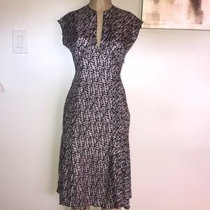 Diane Von Furstenberg Black and White Print Midi Dress